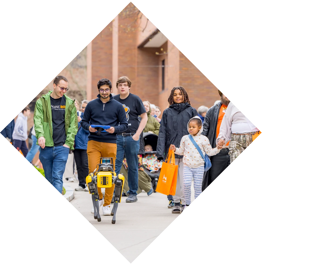 green tinted background of a group of people working on something