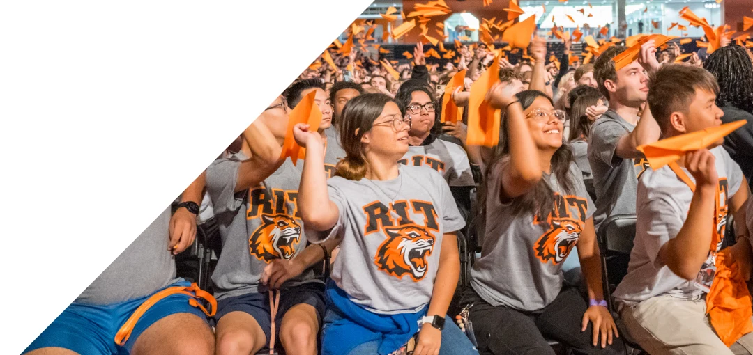 RIT students at a pep rally