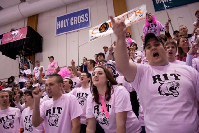 Crowd gathered for hockey game
