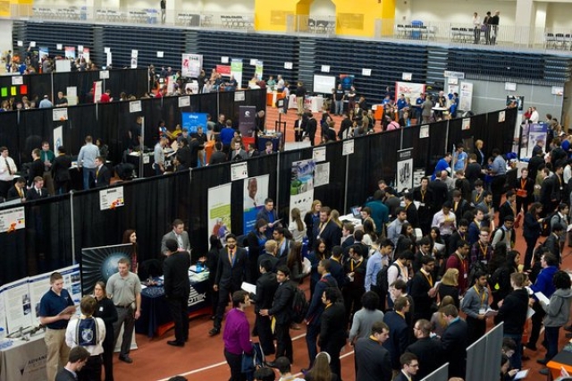 Hundreds of people gathered at career event