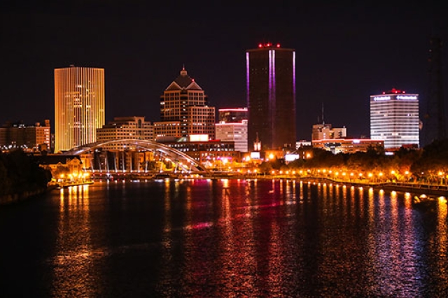 Rochester city skyline.