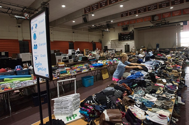 Person setting up goodbuy goodbye