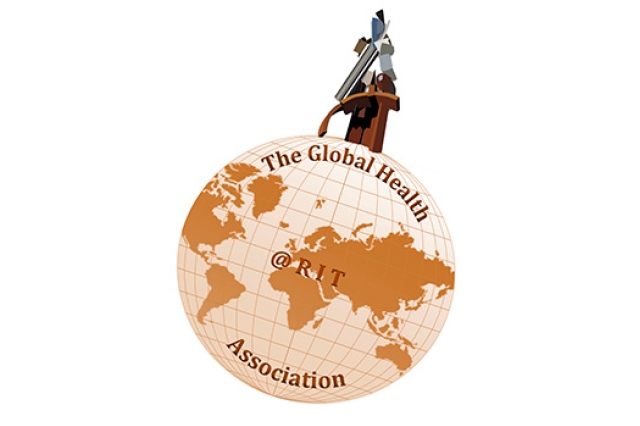 Logo for "The Global Health Association at RIT"