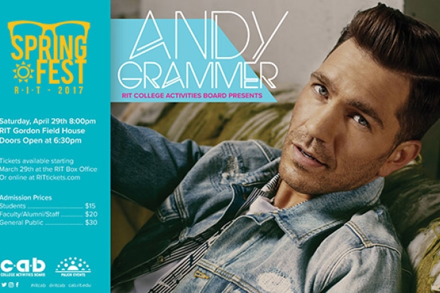 Poster for "Andy Grammer at RIT Spring Fest 2017"