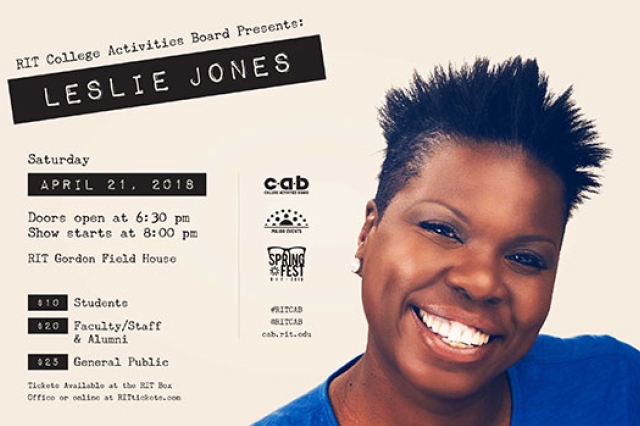 Leslie Jones on a poster for Springfest.