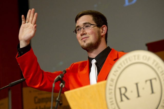 Student posing for camera
