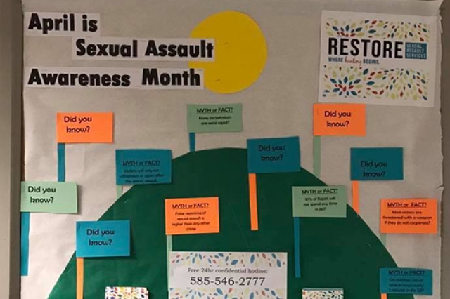 Student made poster for "Sexual Assault Awareness Month"