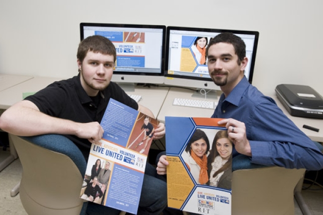 People posing with posters