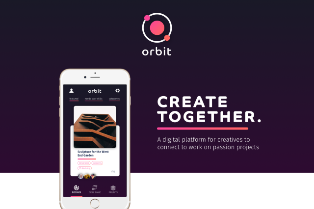 an advertisement that reads, Create Together, and has an image of an iPhone.