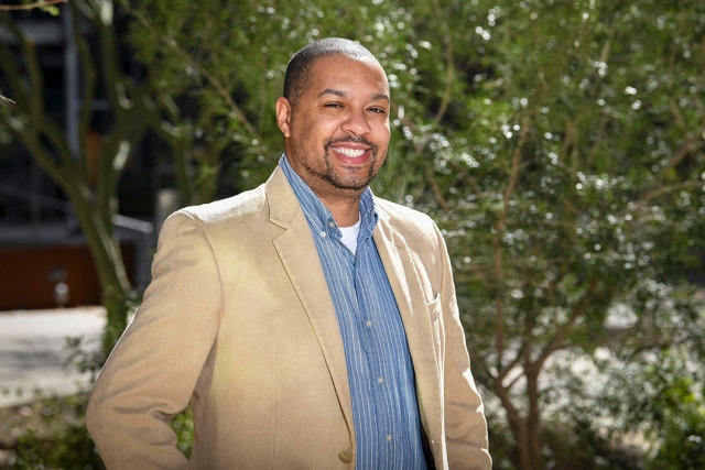 environmental portrait of professor Michael Johnson.