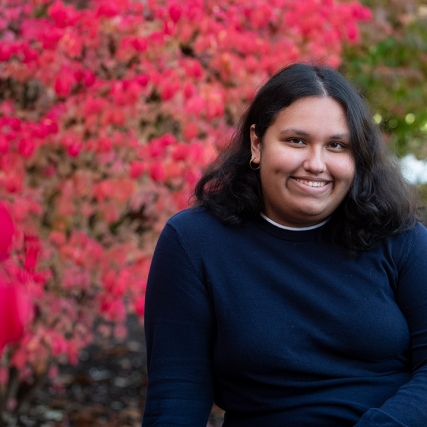 environmental portrait of student Nidhi Baindur.