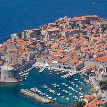 scenic view of Dubrovnik, Croatia.