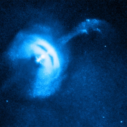 the Vela pulsar, a rapidly rotating neutron star.
