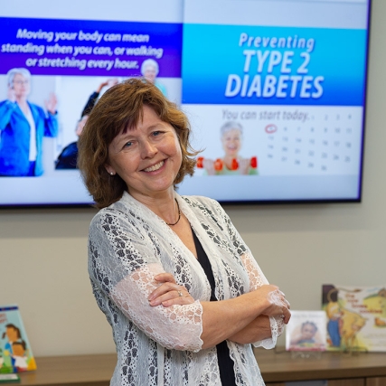 environmental portrait of professor Barbara Lohse.