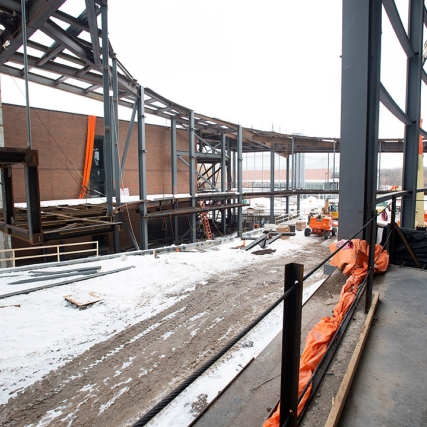 beams of a building under construction.
