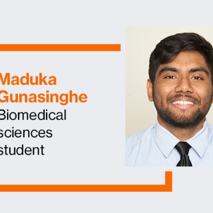 Maduka Gunasinghe, biomedical sciences student.