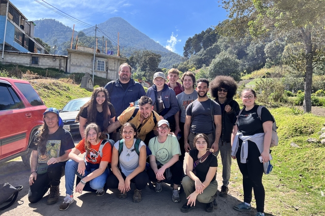 Group of students and mentors pose for a photo in Guatemala.