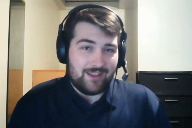 Jack Kalina appears on screen for an interview