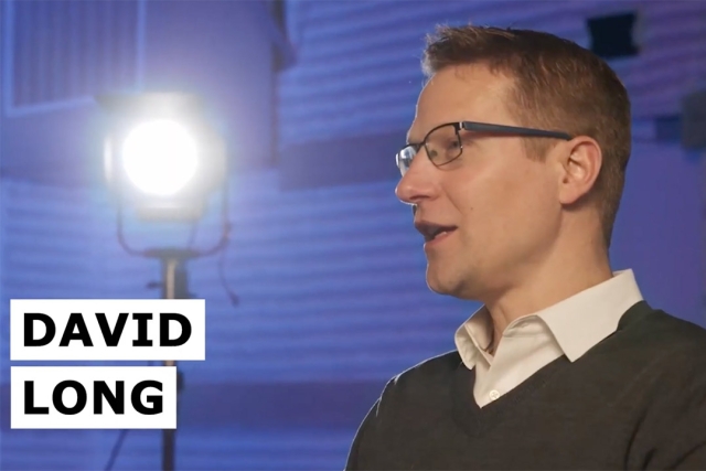 David Long's profile is seen on the right side of the screen while black text with a white background shows his name next to him.
