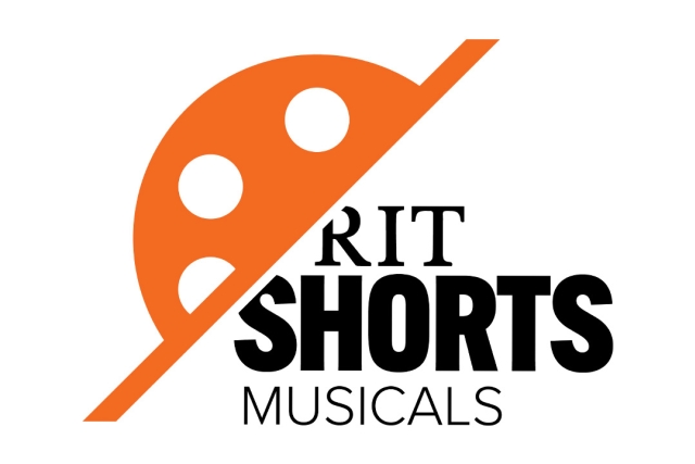 Logo for RIT Shorts Musicals in black and orange text