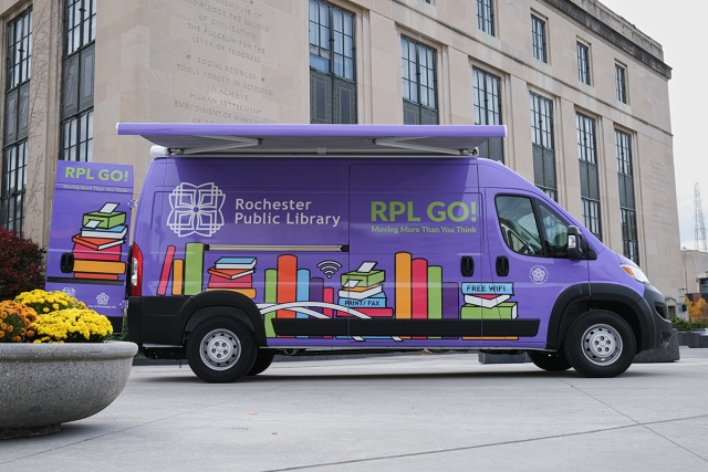 RPL GO! branded van for the city's new bookmobile.