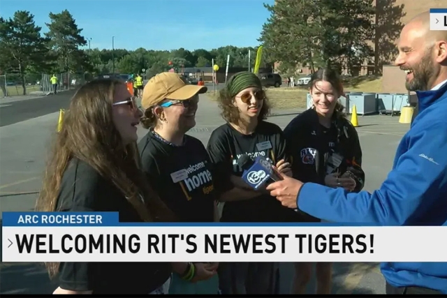 4 students speak to a reporter with 13 WHAM news