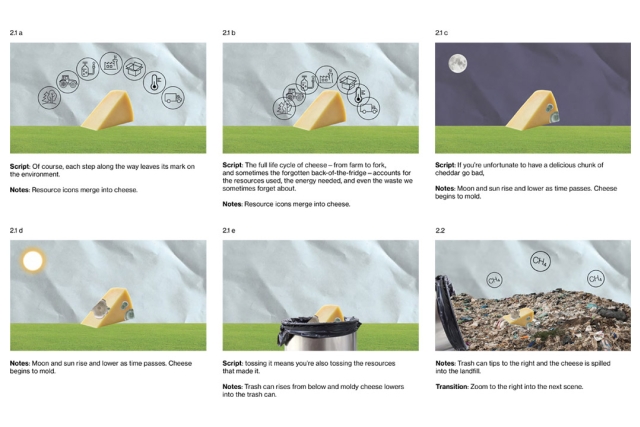 A storyboard panel from Command+g’s collaboration with the NYSP2I is one of dozens of real-world projects the student-run studio takes on each year. 