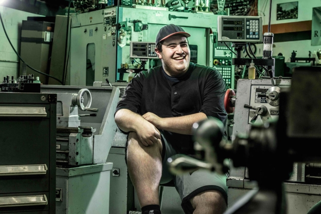RIT student Robert Desjardins designed the four-tiered storage system to hold the superconducting magnets that will be installed in the new Electron-Ion Collider at Brookhaven Laboratory