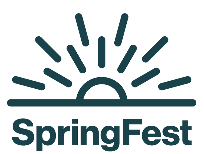 SpringFest logo: an icon of a sun rising over the horizon over the word "SpringFest"