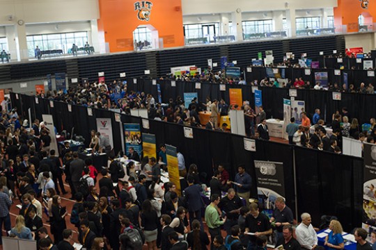 People walking around event