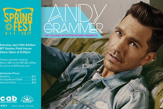 Poster for "Andy Grammer at RIT Spring Fest 2017"