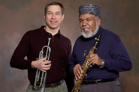 Musicians posing for camera