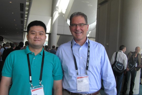 People posing for camera at event