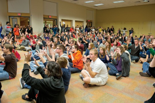 People sitting in classroom 