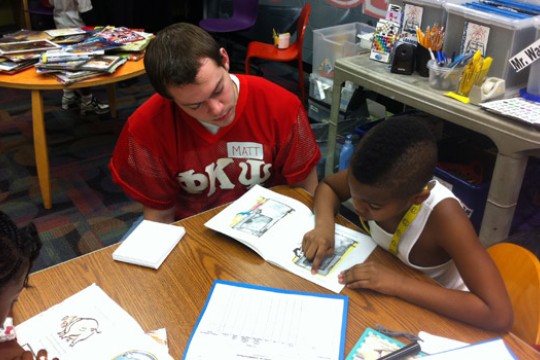 Student reading to student