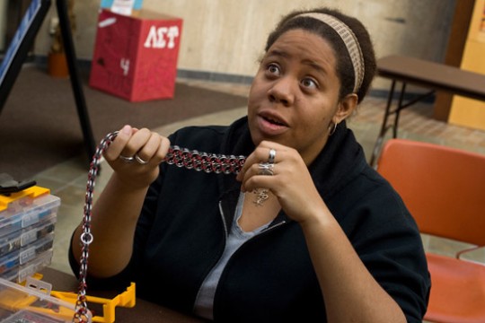 Person working with chain