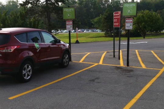 Cars parked in designated spots