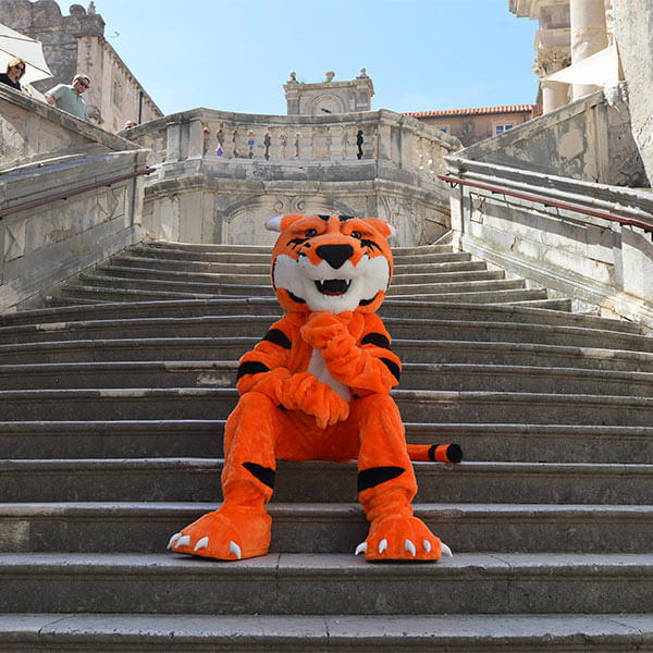 Ritchie sitting on steps in Croatia