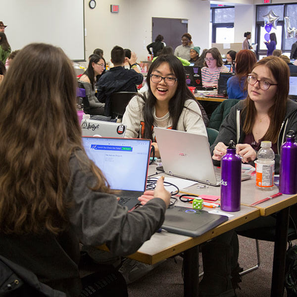 RIT Students participating in a hackathon