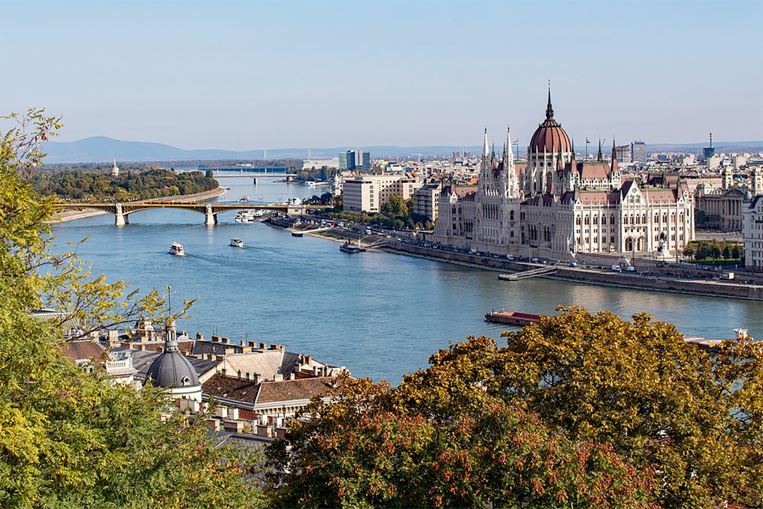 River and buildings in Budapest, Hungary