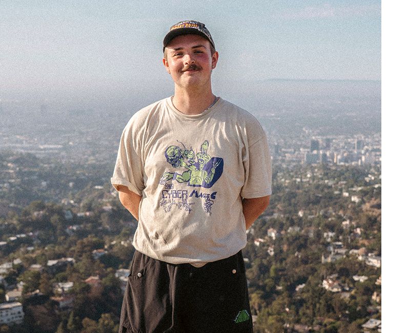 Daniel Noonan overlooking city of L.A.