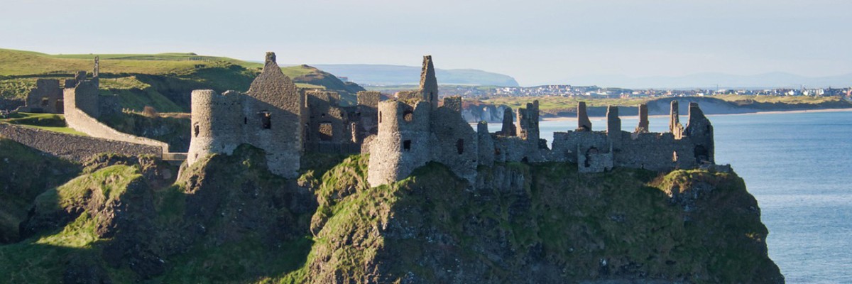 Castle on the cliffs in Northern Ireland