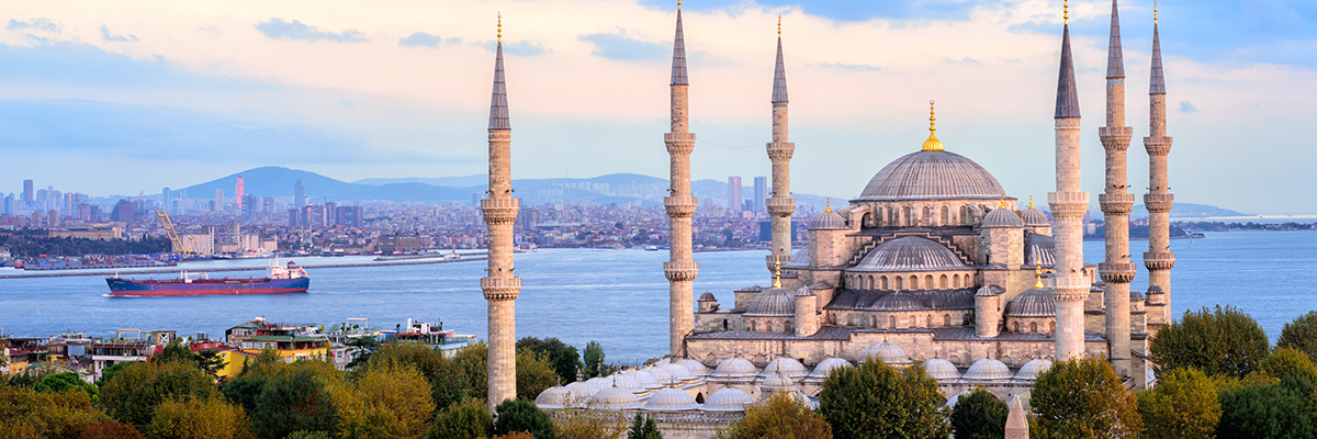 Mosque in Istanbul on edge of water