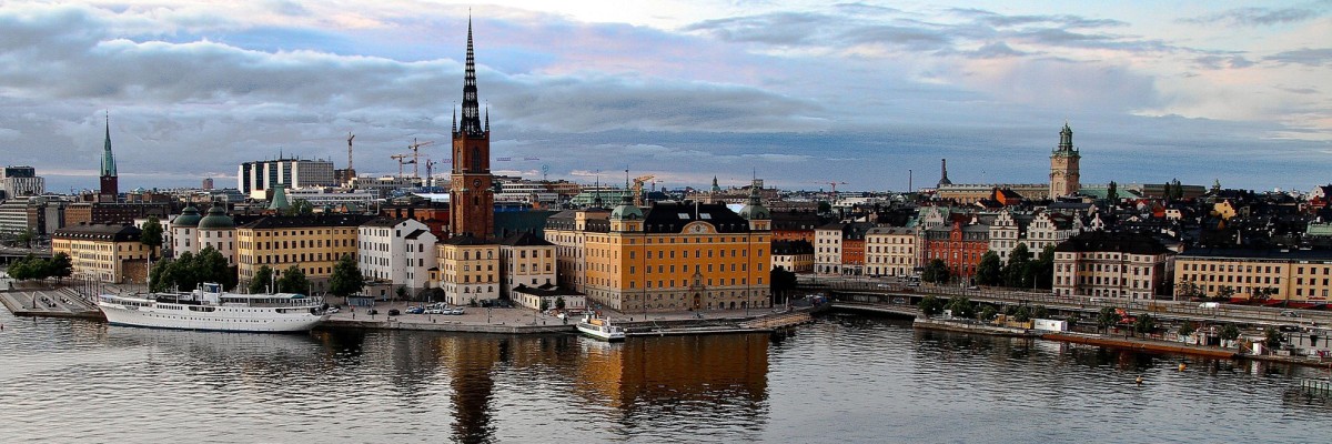 Stockholm city view on river