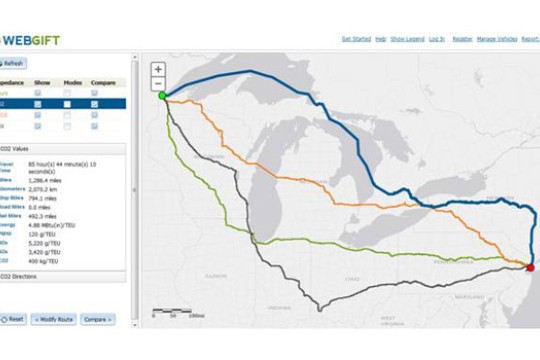 Map displaying pathways over the northeast