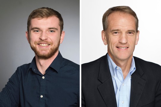 Side-by-side headshots of student and staff member.