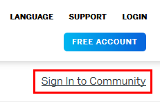 Community Login prompt