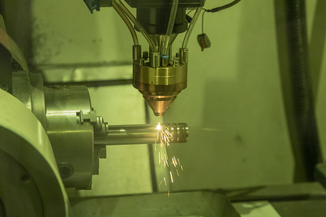 close up of additive repair with spark