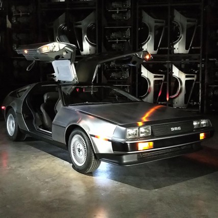 the DeLorean car from Back to the Future.