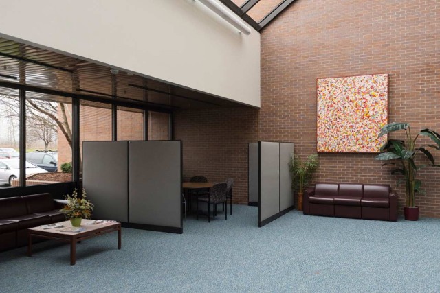 Carpeted waiting room